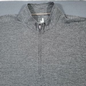 johnnie-O Gray Striped Quarter Zip Pullover Mens XXL Performance Activewear